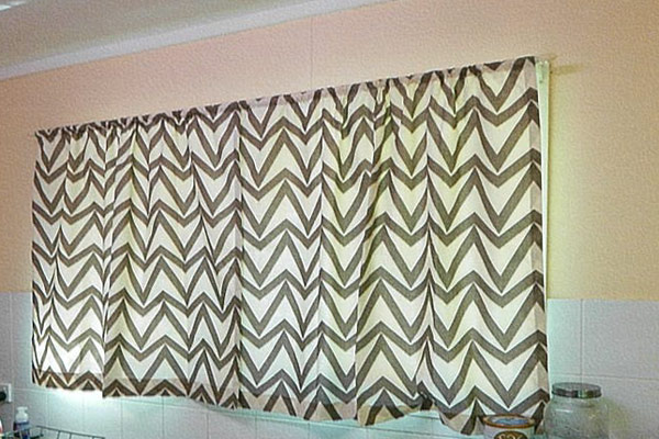 Block-out curtains in a kitchen